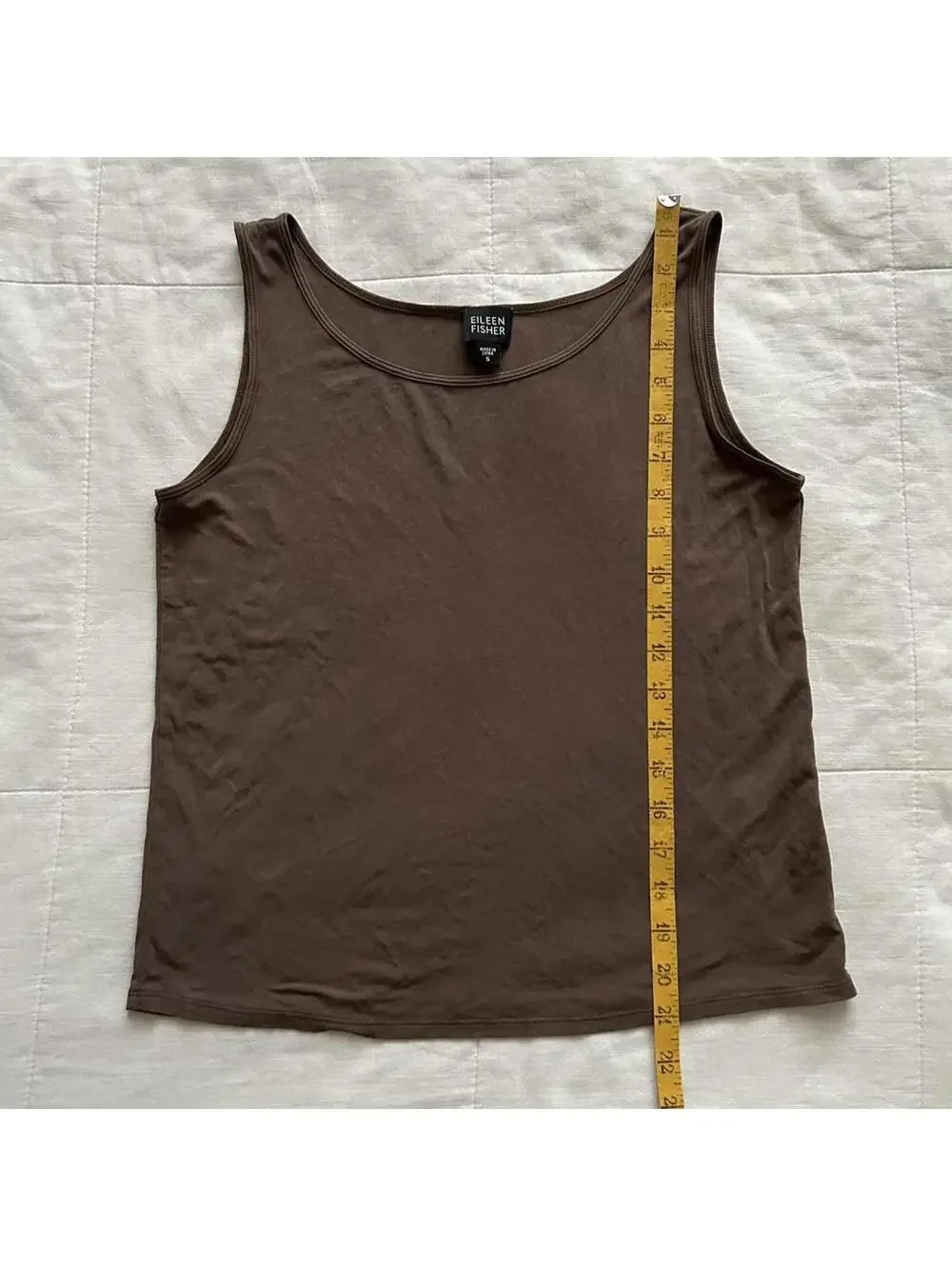 Eileen Fisher brown silk tank top Size Small - Picture 5 of 6